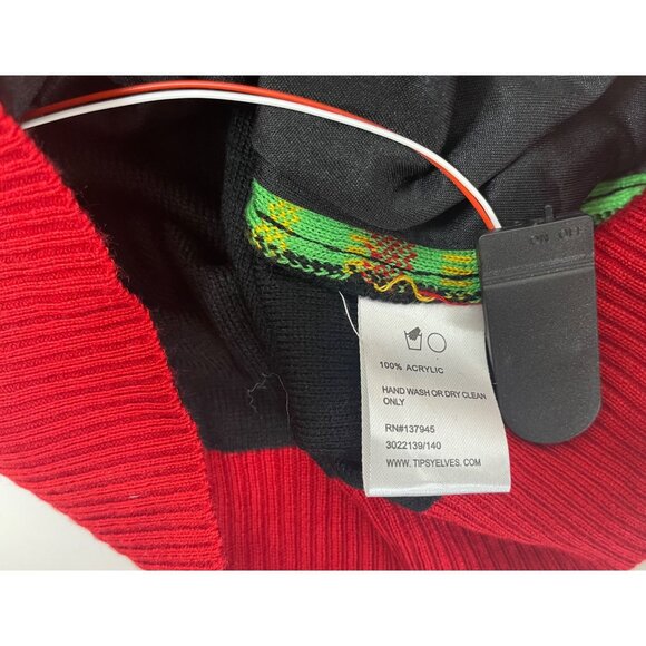 Tipsy Elves "Get Lit" Ugly Christmas Sweater Sz S Tree Lights Actually Up - Picture 7 of 7